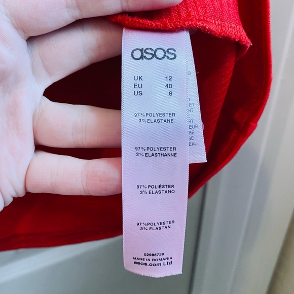 ASOS Vibrant Red Ribbed Texture Mini Dress - Picture 4 of 5